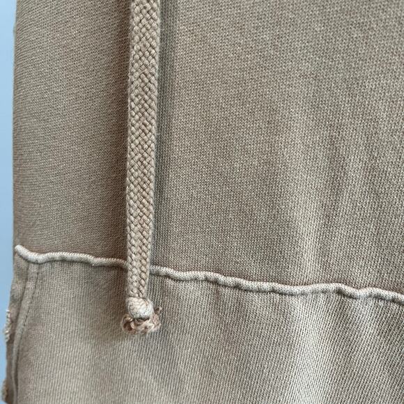 Aerie Tan Lounge Soft V Neck Oversized Cotton Blend Hoodie Size Small - Picture 5 of 10